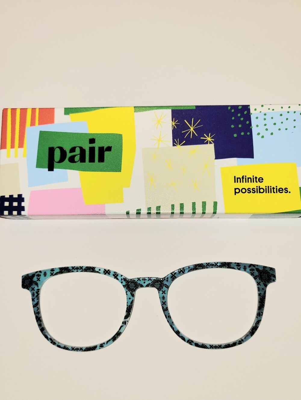 Pair Eyewear Brand  Reese Style Magnetic Topper "Tiki Turtles" Teal & Black
